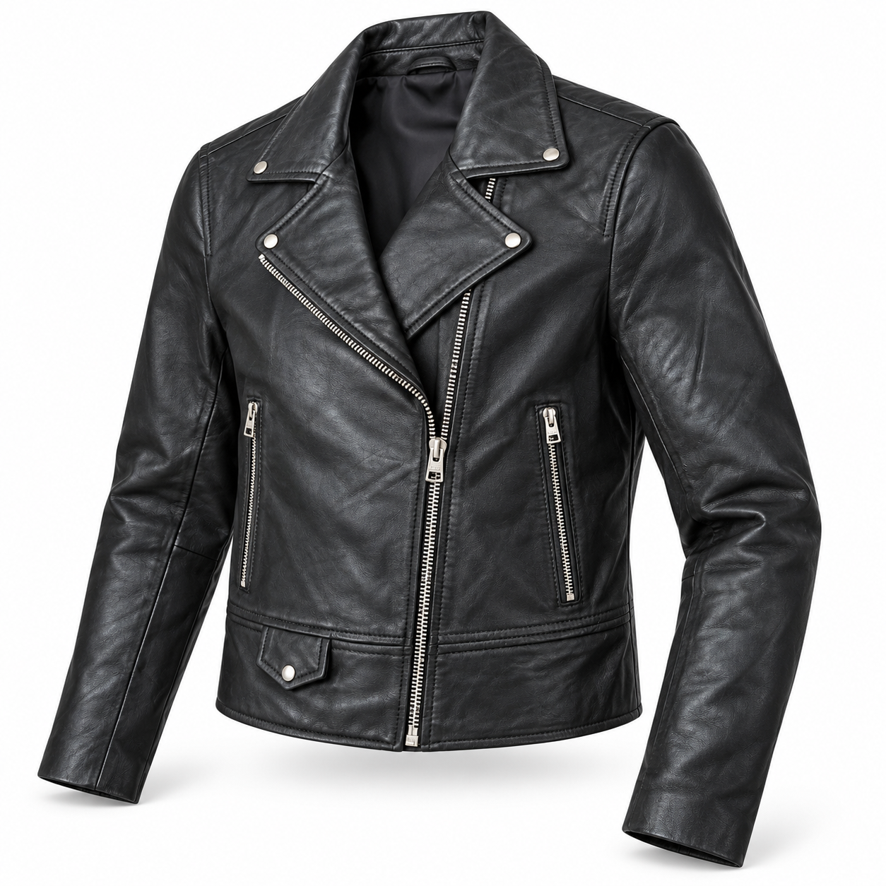 Women’s Black Biker Leather Jacket